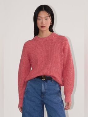 New Everlane The Cocoon Crew in Everyday Cotton in Pink Peony Size XXS
